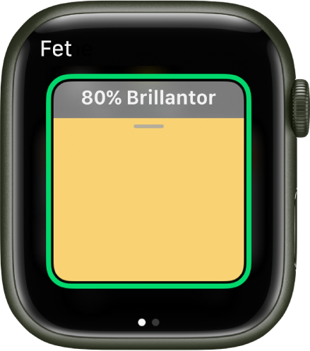 L’app Casa mostra un accessori d’il·luminació. La seva brillantor està posada al 80% i el botó Fet és a la part superior esquerra.