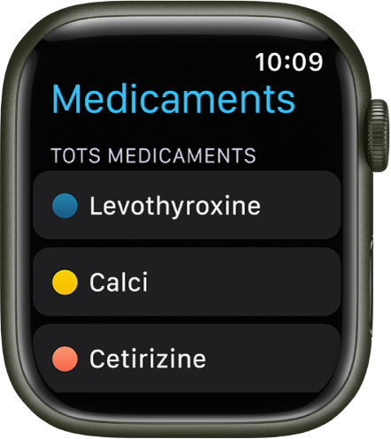 L’app Medicaments mostra una llista de tots els medicaments.