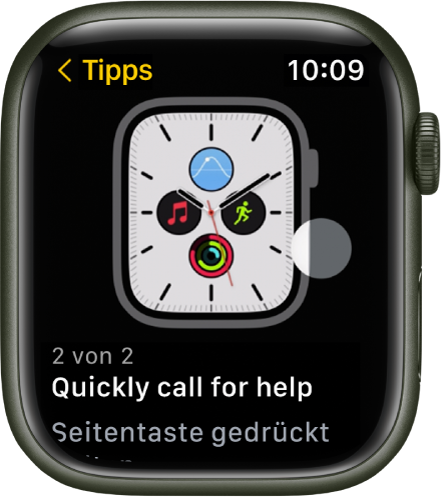 Die App „Tipps“ mit einem Tipp für die Apple Watch.