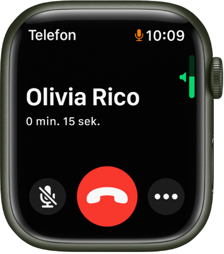 Die App „Telefon“ mit einem aktiven Anruf.