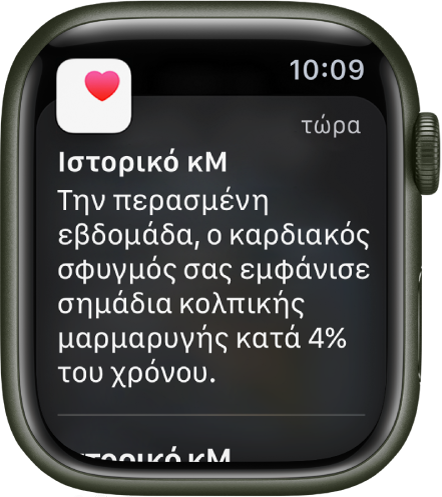 Μια γνωστοποίηση στο Ιστορικό Κμ που υποδεικνύει ότι υπήρχαν ενδείξεις κΜ στο 4 τοις εκατό του χρόνου την προηγούμενη εβδομάδα.