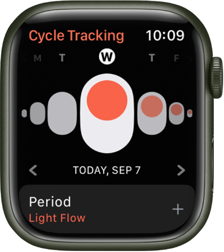 The Cycle Tracking screen.