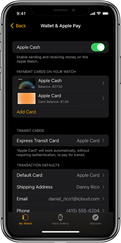 add card to apple watch wallet