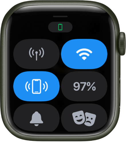 Control Center, with the Ping iPhone button shown at the center left.