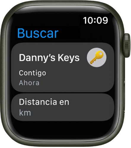La app Encontrar Artículos muestra que el AirTag conectado a un juego de llaves está contigo.
