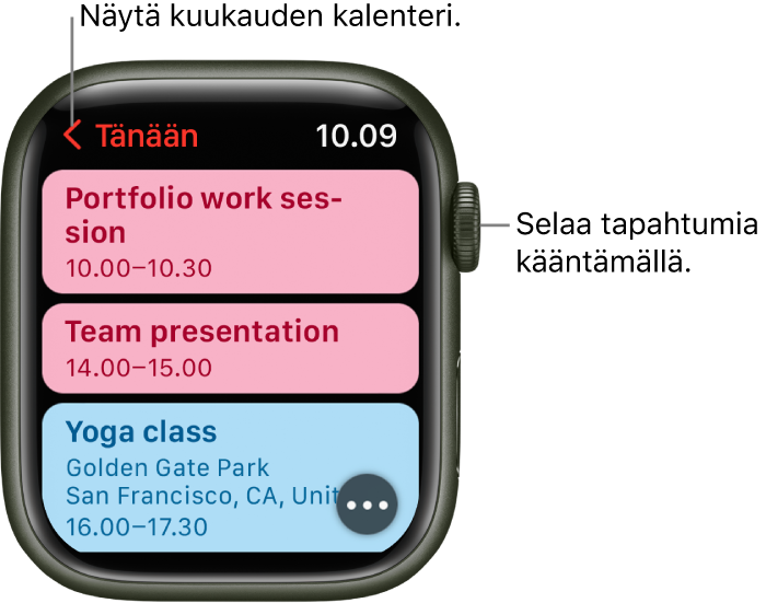 Apple Watchisi kalenterin tarkistaminen ja päivittäminen - Apple-tuki (FI)