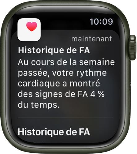 Une notification d’historique de FA sur l’Apple Watch.