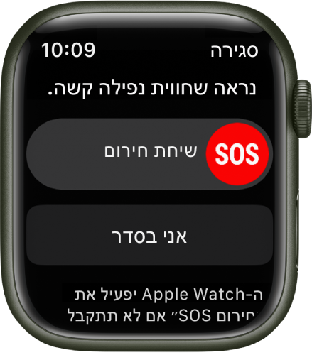 מסך ״זיהוי נפילה״.