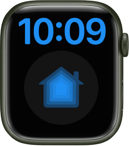 עיצוב השעון ״גדול״ מציג את השעה במבנה דיגיטלי בראש המסך. מתחת, מופיעה תצוגה גדולה של ״הבית שלי״.