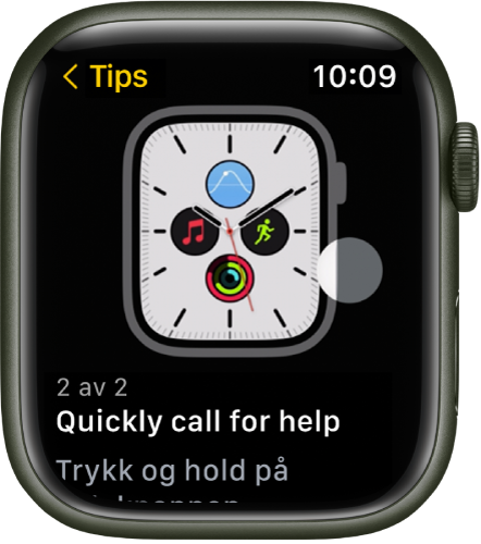 Tips-appen som viser et tips for Apple Watch.