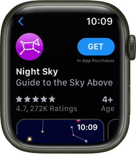 Aplikacija prikazana v trgovini App Store v uri Apple Watch