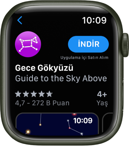 Apple Watch’taki App Store’da görünen bir uygulama.