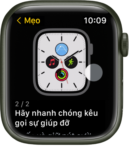 Ứng dụng Mẹo đang hiển thị một mẹo của Apple Watch.