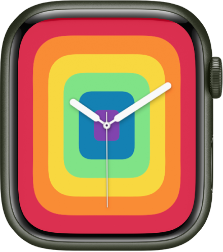 「彩虹指針」錶面使用全螢幕樣式。