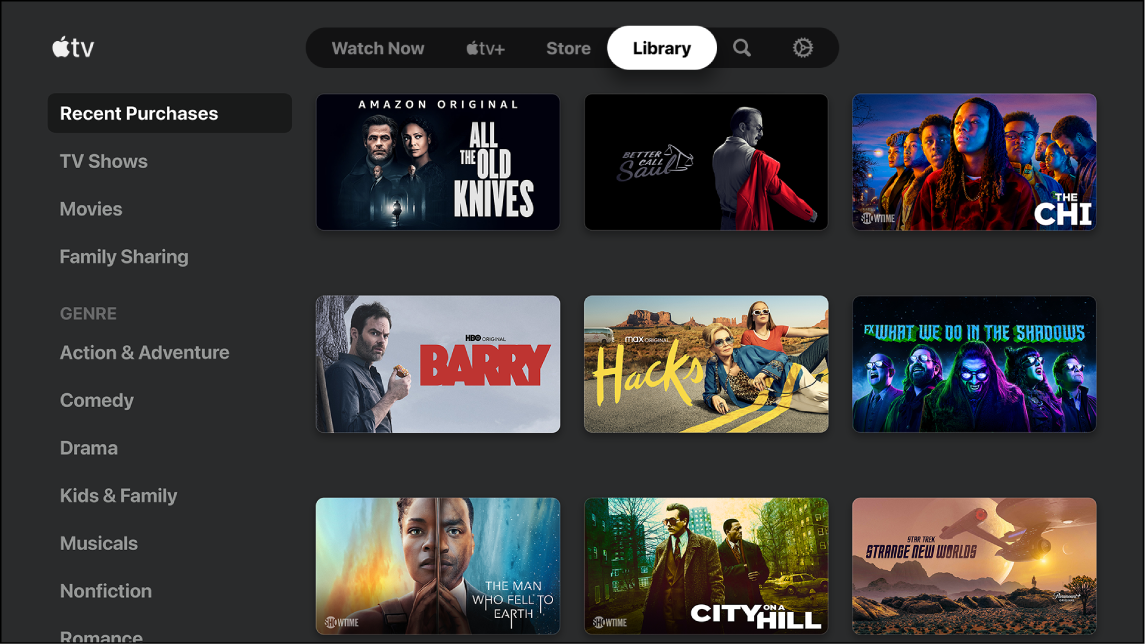 Overfrakke vinden er stærk Modig Library in the Apple TV app - Apple Support