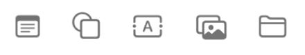 The Freeform toolbar with the following buttons: Insert Sticky Note, Insert Shape Menu, Insert Text Box, Insert Media, and Insert Document.