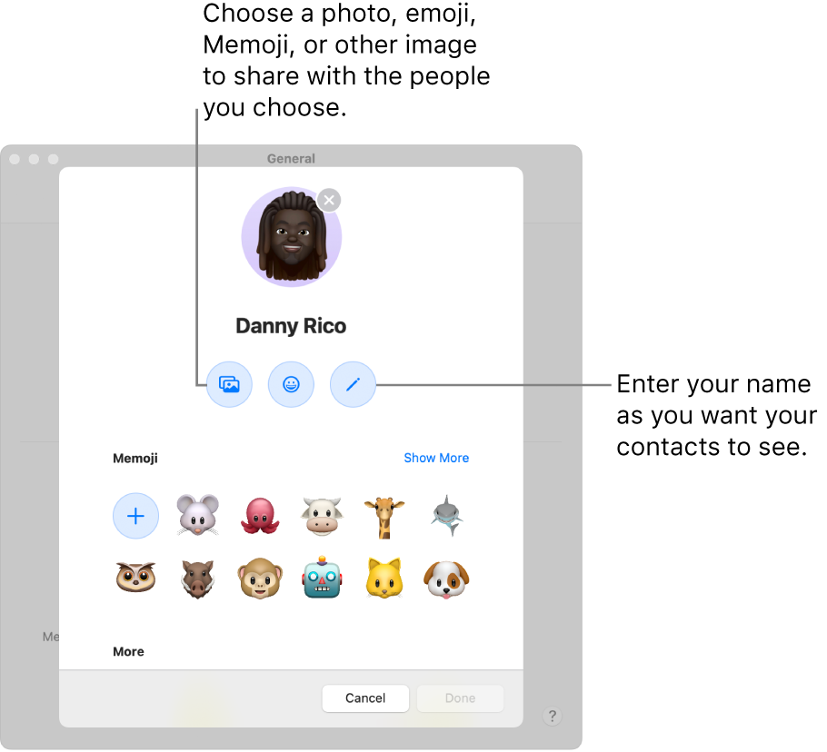 Share your name and photo in Messages on Mac Apple Support (MM)