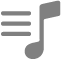 Symbolet for en playliste med musik