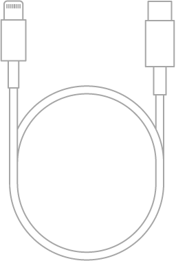 Das Lightning-auf-USB-C-Kabel.