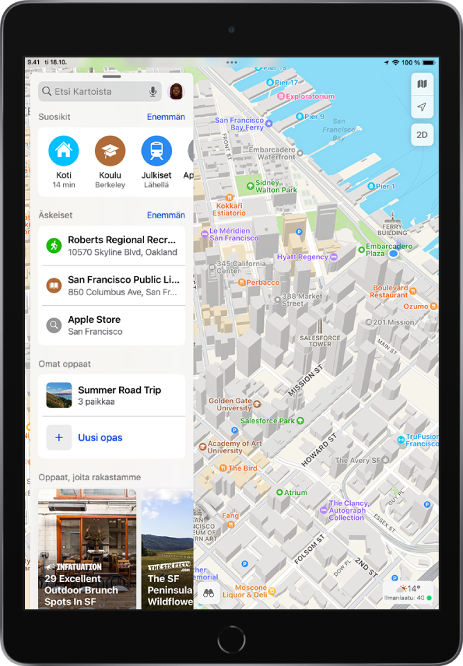 Suosikkipaikkojen tallentaminen iPadin Kartat-apissa - Apple-tuki (FI)