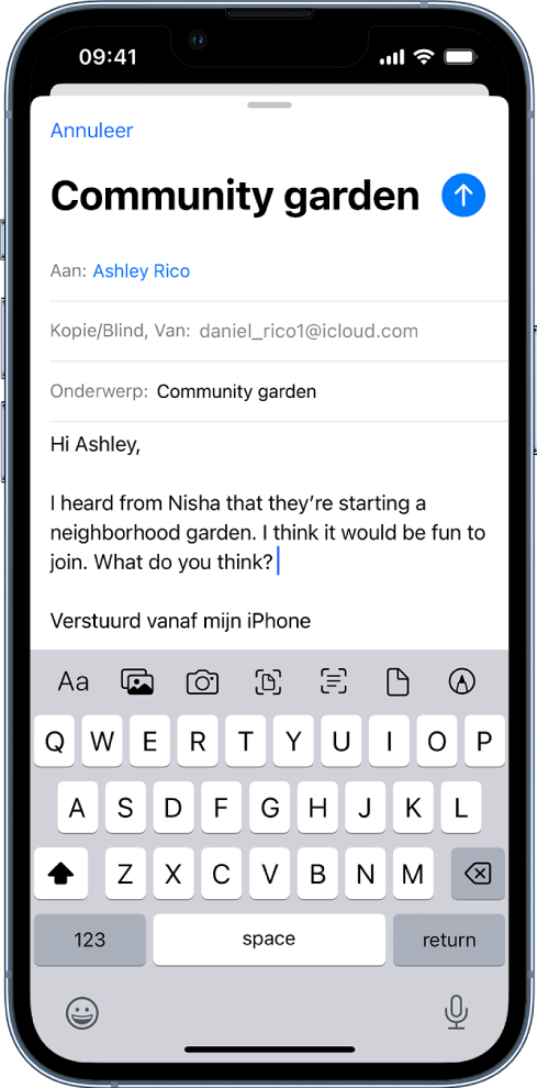Lenen Ruimteschip Sluimeren E‑mail versturen in Mail op de iPhone - Apple Support (BE)