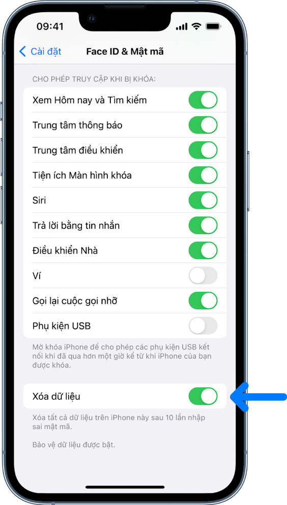 Đặt mật mã trên iPhone