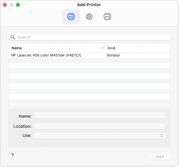 Talje Lappe Føderale Føj en printer til din printerliste, så du kan bruge den på Mac -  Apple-support (DK)
