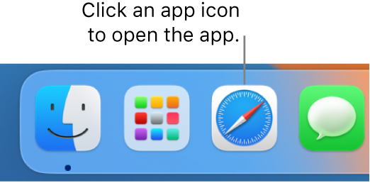 The Safari icon in the Dock.