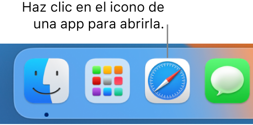 El icono de Safari en el Dock.