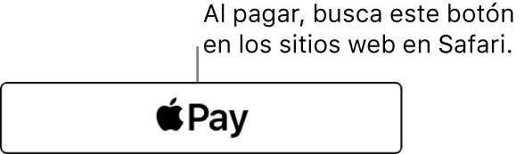 El botón que aparece en sitios web que aceptan pagos con Apple Pay.