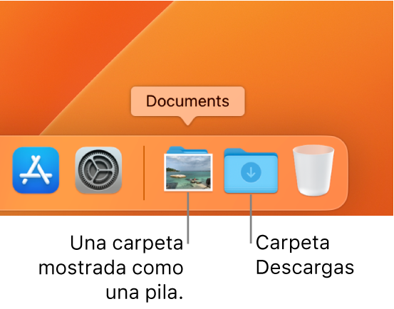 frecuencia Oscurecer equilibrar Utilizar carpetas en el Dock en el Mac - Soporte técnico de Apple (ES)