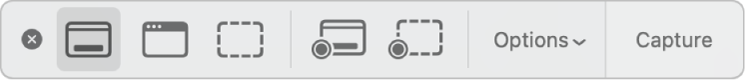 La sous-fenêtre d’outils de l’outil de capture d’écran.