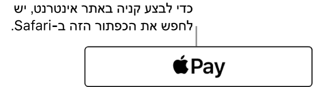 הכפתור המופיע באתרים המקבלים Apple Pay לרכישות.