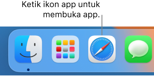 Ikon Safari dalam Dock.