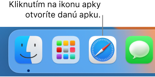 Ikona aplikácie Safari v Docku.