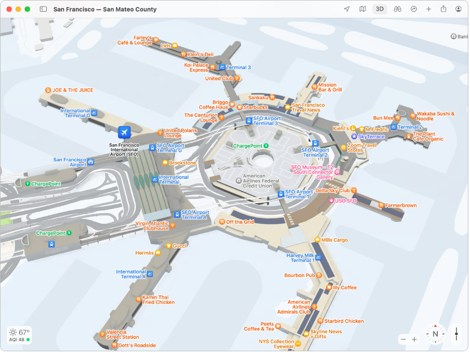 airports in america map