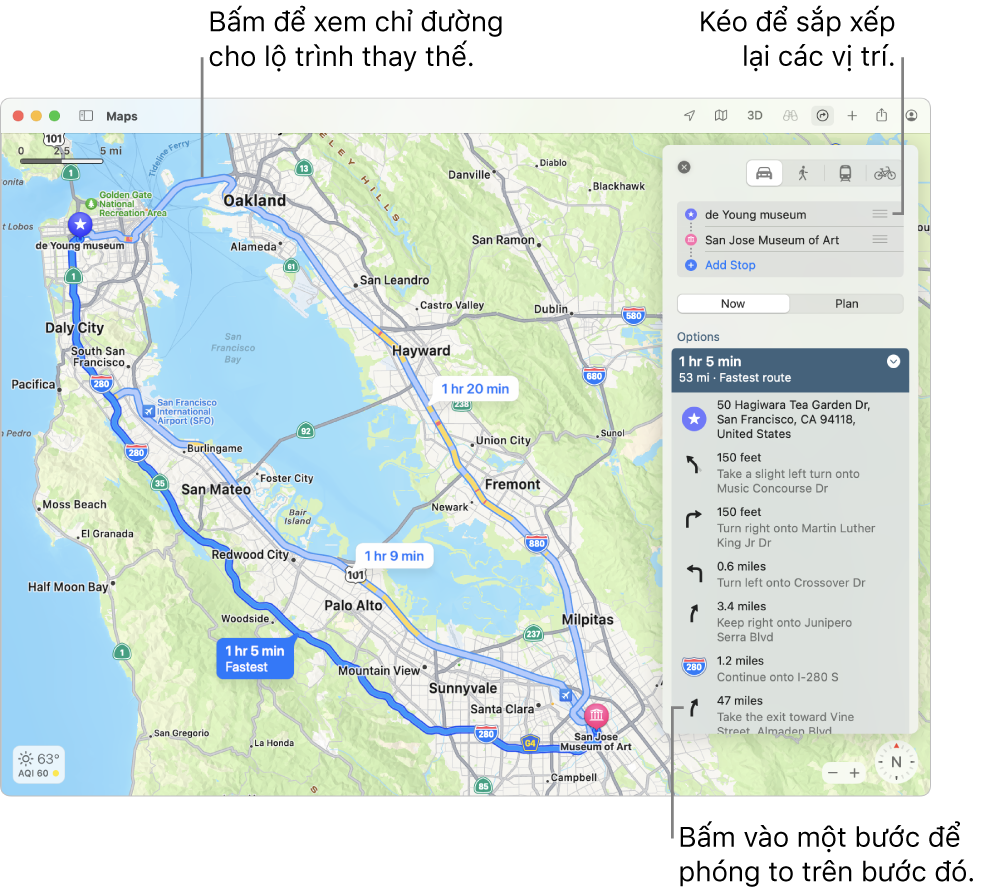 Với sự tối ưu hóa đến từ Apple, việc tìm đường đến điểm đến mong muốn sẽ trở nên đơn giản và nhanh chóng hơn bao giờ hết. Ứng dụng Maps của Apple sẽ giúp bạn tìm thấy đường đi ngắn nhất và tránh được những tắc đường hay đường vòng khi di chuyển trên đường.