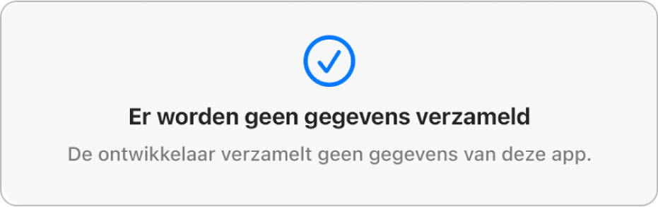 Een deel van de hoofdpagina van de Mac App Store met het privacybeleid van de ontwikkelaar van de geselecteerde app.