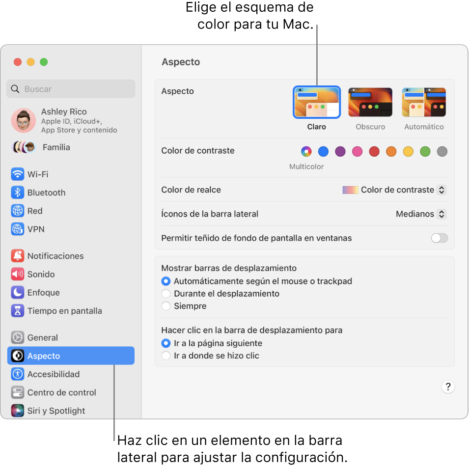 La ventana de Configuración del Sistema.