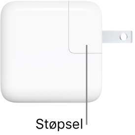 USB-C-strømforsyningsenheten på 30 W.