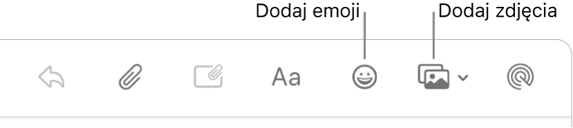 Okno redagowania wiadomości z przyciskami dodawania emoji oraz zdjęć.