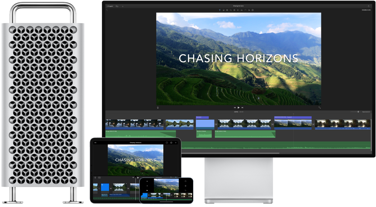 Contenuti di iCloud accessibili da vari dispositivi.