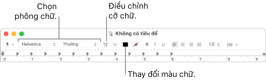 Đổi phông chữ màu