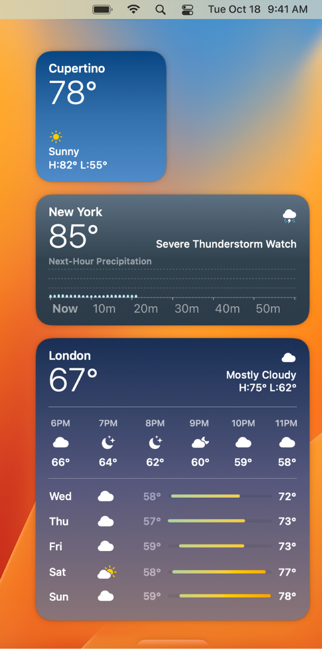 Use Weather widgets in Notification Center on Mac Apple Support (QA)