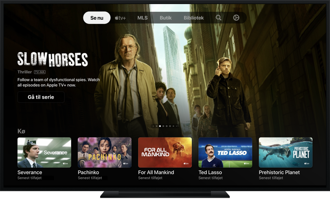 Apple TV-appen vises på et tv