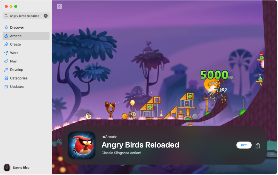 The main Apple Arcade page. A popular game is shown on the right.
