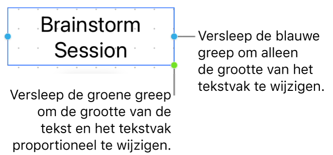 De grootte van onderdelen wijzigen op een Freeform-bord op de Mac