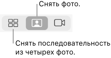Показаны кнопки «Четыре изображения» (для съемки четырех последовательных снимков) и «Изображение» (для съемки одного снимка).