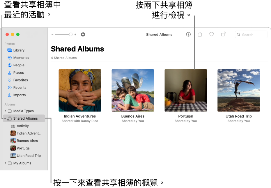 Mac 上「照片」中的共享的相簿是什麼？ - Apple 支援(台灣)