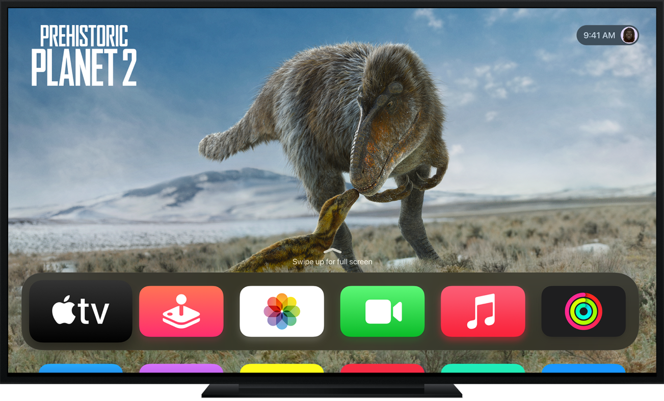 Apple TV с показан Начален екран